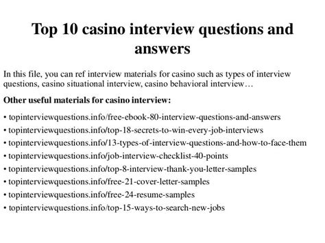 casino host answer key for interview
